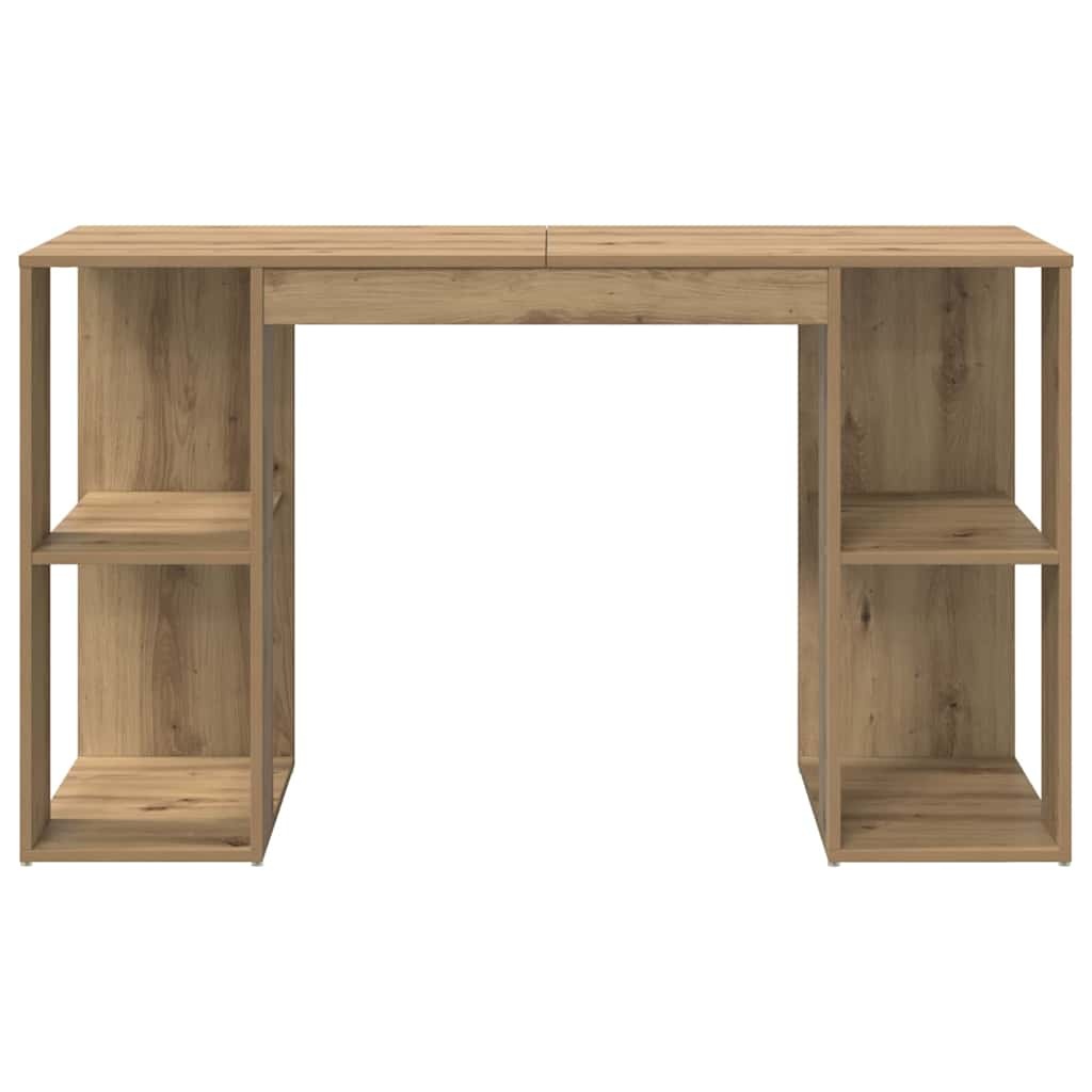 VidaXL Bureau met Opslag artisanaal eikenkleurig 130 x 50,5 x 75 cm