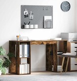 VidaXL Bureau met Opslag Gerookt eiken 130 x 50,5 x 75 cm Bewerkt hout