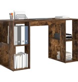 VidaXL Bureau met Opslag Gerookt eiken 130 x 50,5 x 75 cm Bewerkt hout