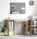 VidaXL Bureau met Opslag Sonoma eiken 130 x 50,5 x 75 cm Bewerkt hout