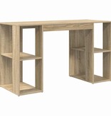 VidaXL Bureau met Opslag Sonoma eiken 130 x 50,5 x 75 cm Bewerkt hout