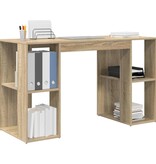 VidaXL Bureau met Opslag Sonoma eiken 130 x 50,5 x 75 cm Bewerkt hout