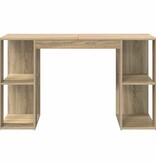 VidaXL Bureau met Opslag Sonoma eiken 130 x 50,5 x 75 cm Bewerkt hout