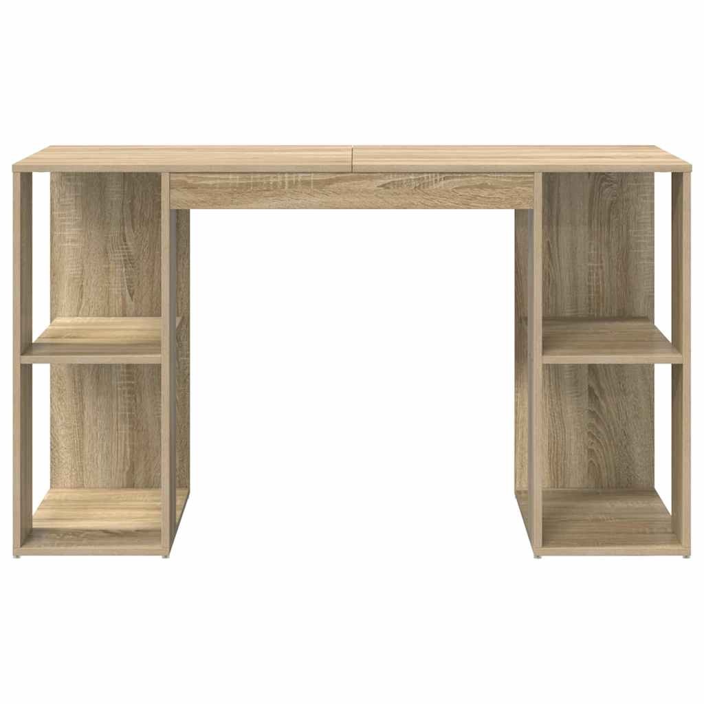VidaXL Bureau met Opslag Sonoma eiken 130 x 50,5 x 75 cm Bewerkt hout