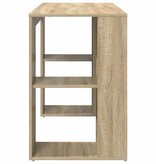 VidaXL Bureau met Opslag Sonoma eiken 130 x 50,5 x 75 cm Bewerkt hout