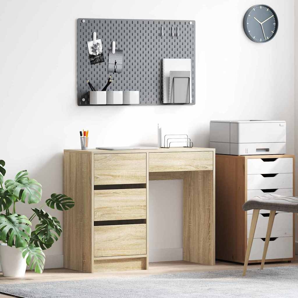 VidaXL Bureau met lade Sonoma eiken 90 x 37,5 x 75 cm Bewerkt hout