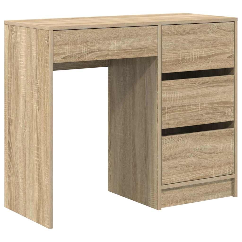 VidaXL Bureau met lade Sonoma eiken 90 x 37,5 x 75 cm Bewerkt hout