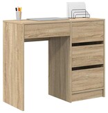 VidaXL Bureau met lade Sonoma eiken 90 x 37,5 x 75 cm Bewerkt hout