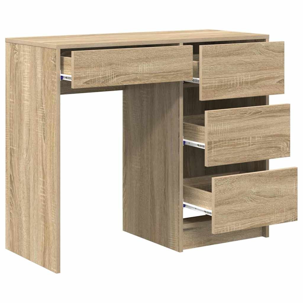VidaXL Bureau met lade Sonoma eiken 90 x 37,5 x 75 cm Bewerkt hout