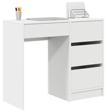 VidaXL Bureau met lade met plank Wit 90 x 37,5 x 75 cm Bewerkt hout