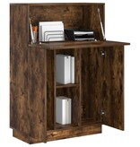 VidaXL Bureau Gerookt eiken 71,5 x 31,5 x 106,5 cm Bewerkt hout