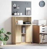 VidaXL Bureau Sonoma eiken 71,5 x 31,5 x 106,5 cm Bewerkt hout