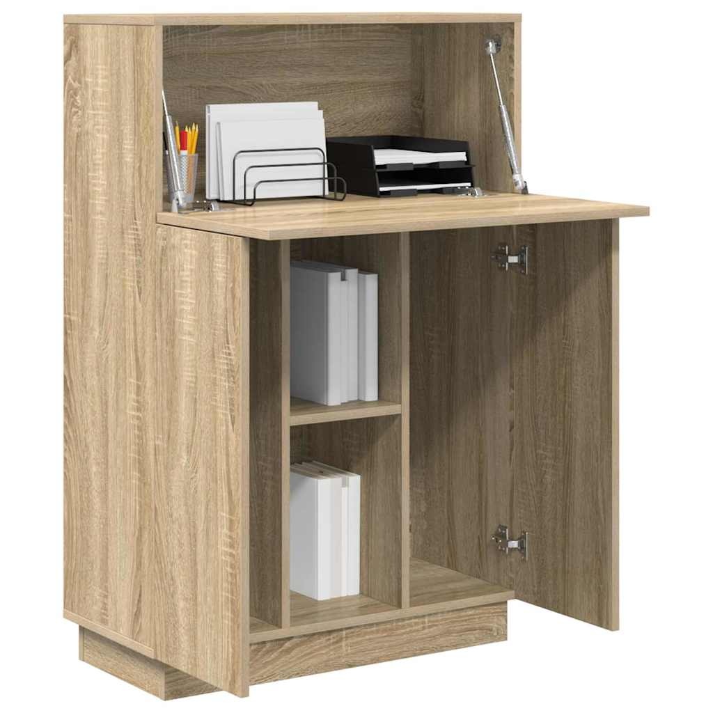 VidaXL Bureau Sonoma eiken 71,5 x 31,5 x 106,5 cm Bewerkt hout
