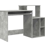 VidaXL Bureau met Opbergruimte Betongrijs 120,5 x 44 x 88,5 cm