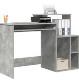 VidaXL Bureau met Opbergruimte Betongrijs 120,5 x 44 x 88,5 cm