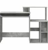 VidaXL Bureau met Opbergruimte Betongrijs 120,5 x 44 x 88,5 cm
