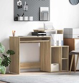VidaXL Bureau met Opbergruimte Sonoma eiken 120,5 x 44 x 88,5 cm