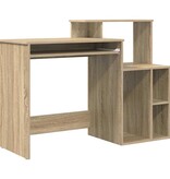 VidaXL Bureau met Opbergruimte Sonoma eiken 120,5 x 44 x 88,5 cm