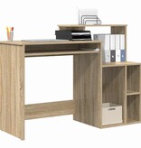VidaXL Bureau met Opbergruimte Sonoma eiken 120,5 x 44 x 88,5 cm