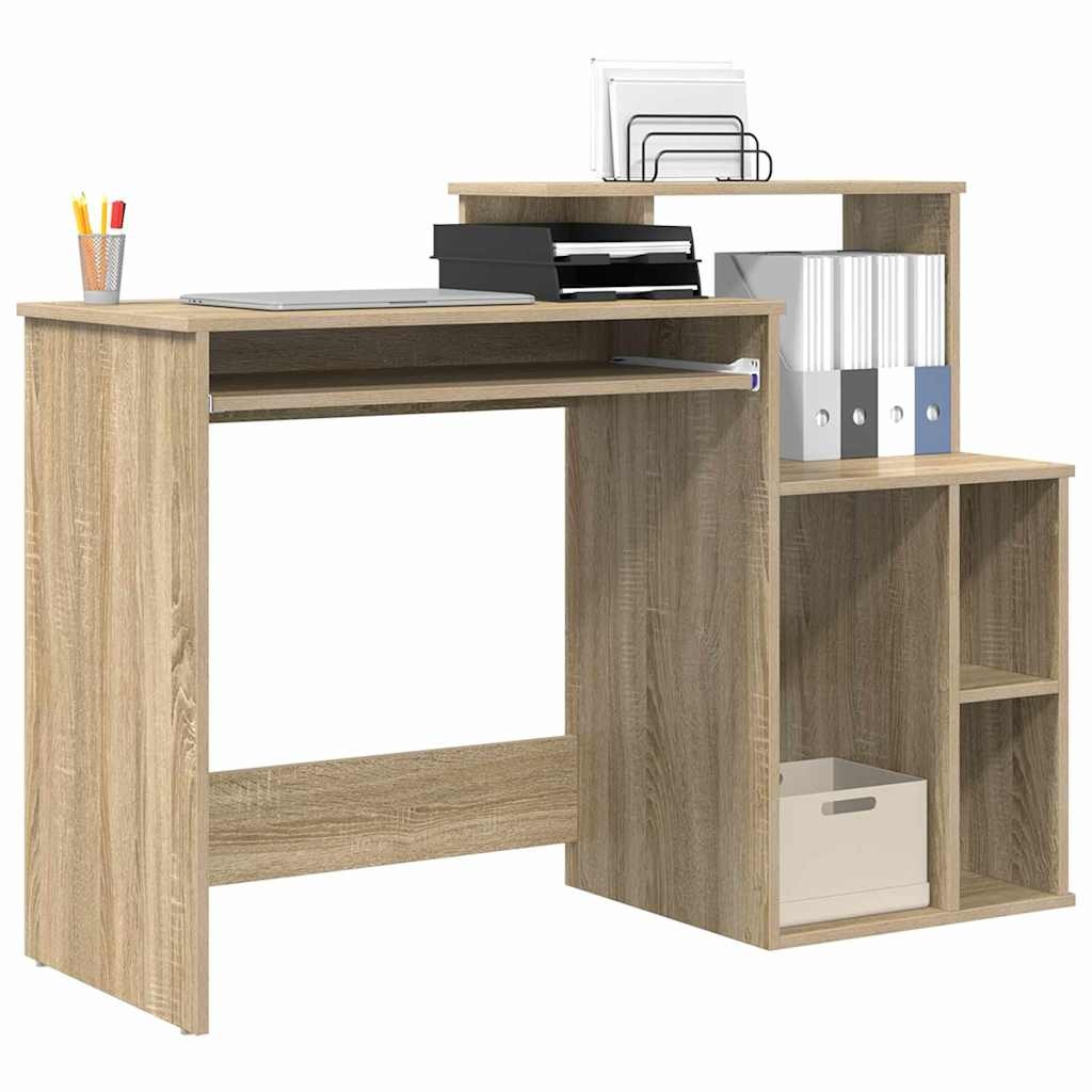 VidaXL Bureau met Opbergruimte Sonoma eiken 120,5 x 44 x 88,5 cm