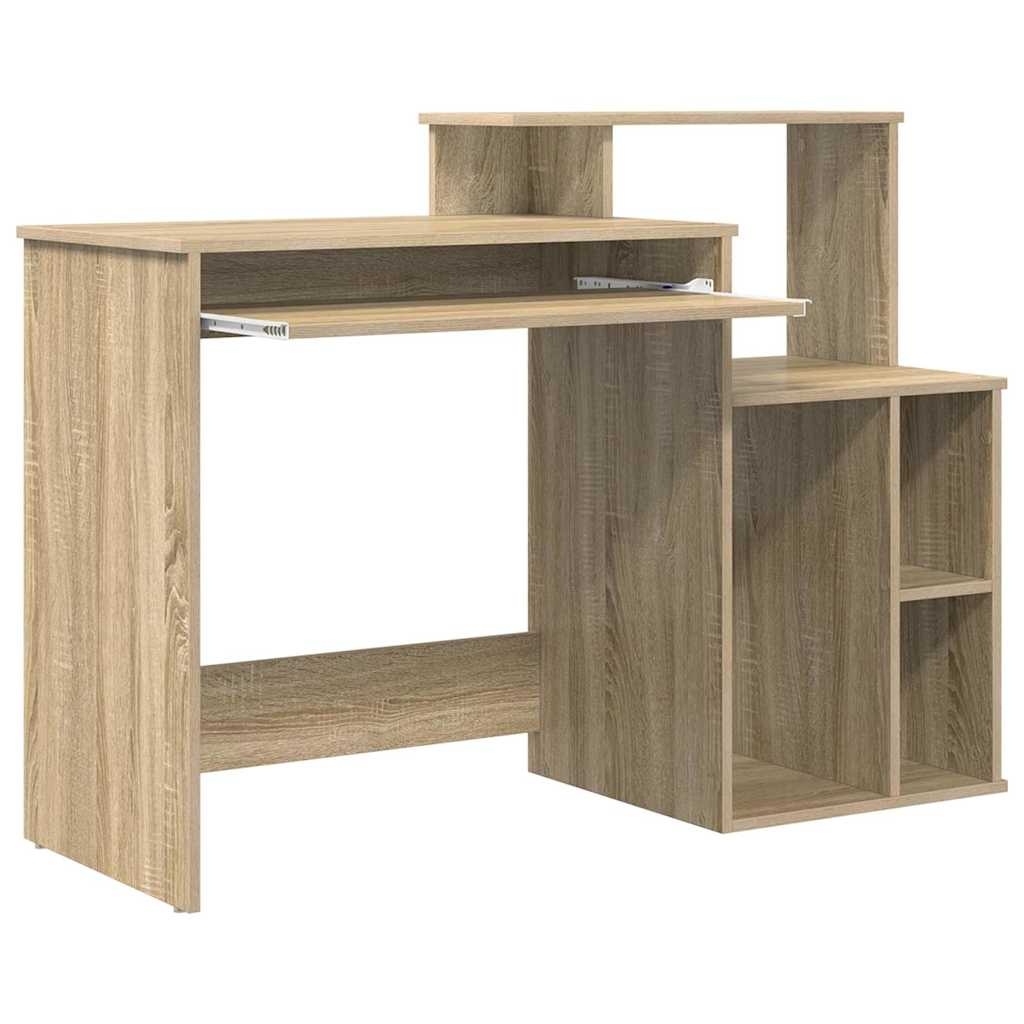 VidaXL Bureau met Opbergruimte Sonoma eiken 120,5 x 44 x 88,5 cm