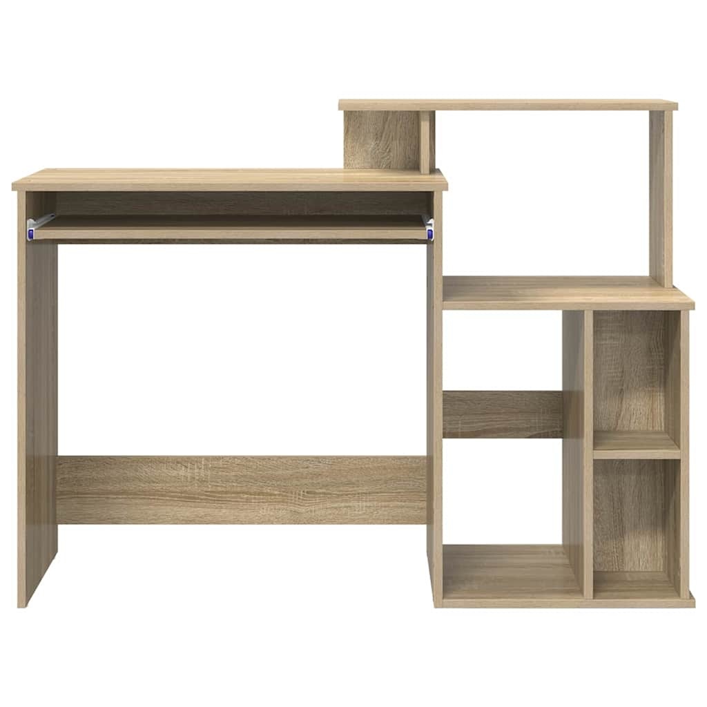 VidaXL Bureau met Opbergruimte Sonoma eiken 120,5 x 44 x 88,5 cm