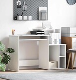 VidaXL Bureau met Opbergruimte Wit 120,5 x 44 x 88,5 cm Bewerkt hout