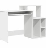 VidaXL Bureau met Opbergruimte Wit 120,5 x 44 x 88,5 cm Bewerkt hout