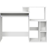 VidaXL Bureau met Opbergruimte Wit 120,5 x 44 x 88,5 cm Bewerkt hout