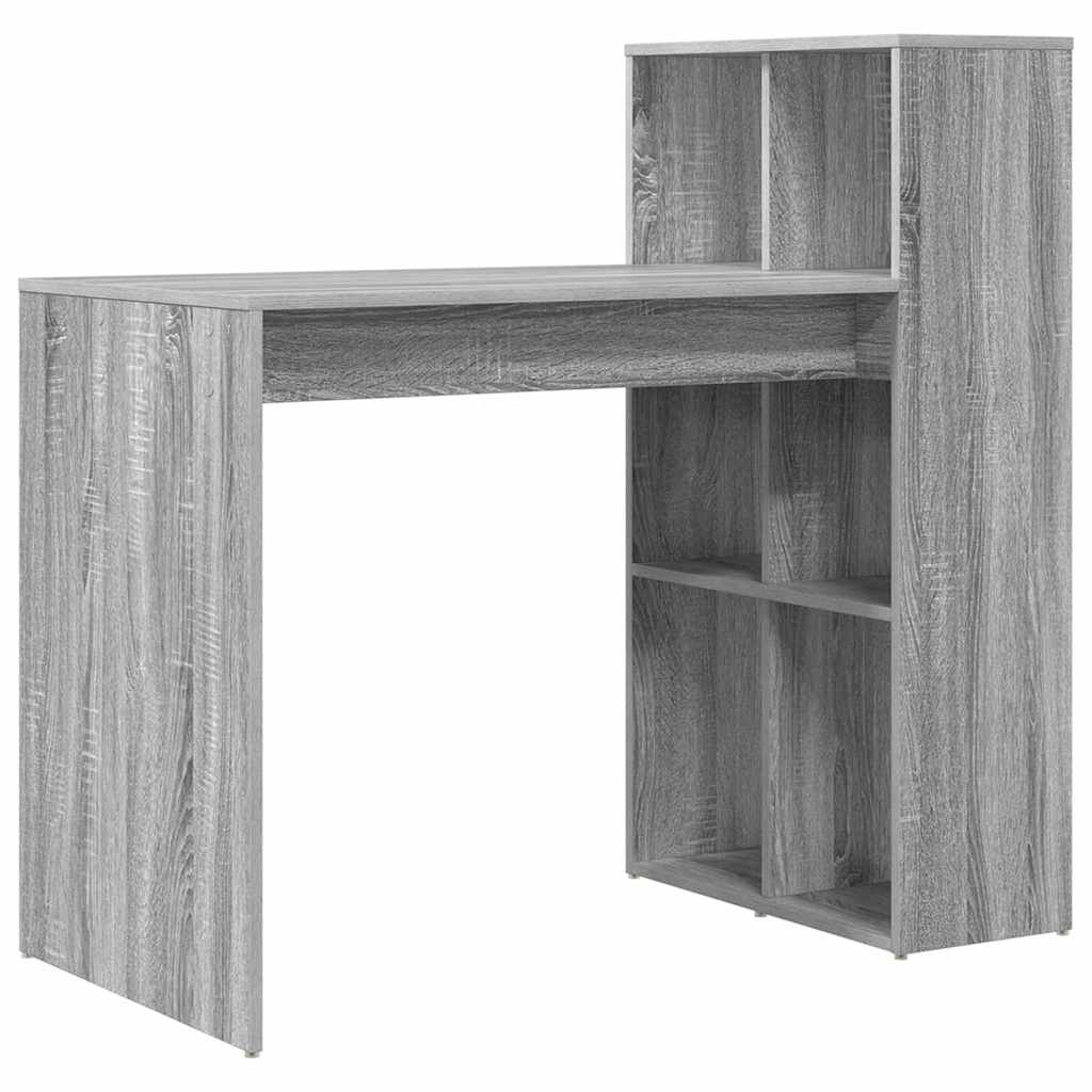 VidaXL Bureau met plank Grijs Sonoma 108 x 55 x 103.5 cm Bewerkt hout