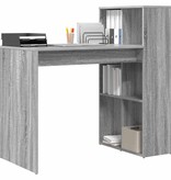 VidaXL Bureau met plank Grijs Sonoma 108 x 55 x 103.5 cm Bewerkt hout