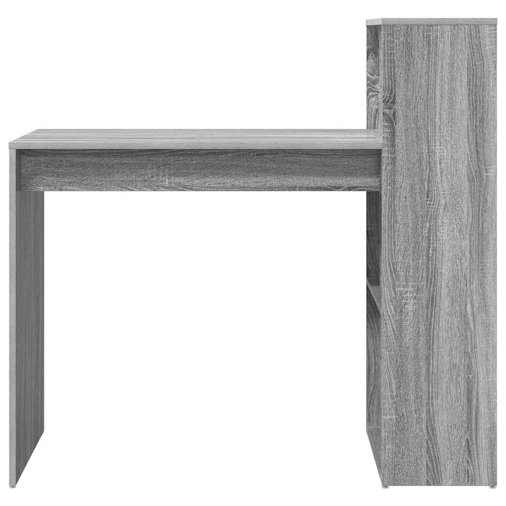 VidaXL Bureau met plank Grijs Sonoma 108 x 55 x 103.5 cm Bewerkt hout