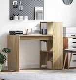 VidaXL Bureau met plank Sonoma eiken 108 x 55 x 103.5 cm Bewerkt hout