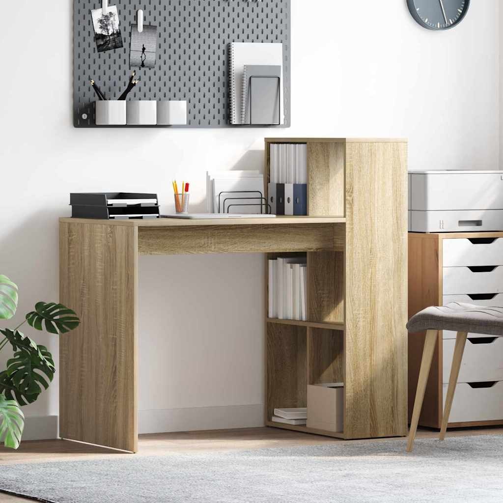 VidaXL Bureau met plank Sonoma eiken 108 x 55 x 103.5 cm Bewerkt hout