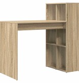 VidaXL Bureau met plank Sonoma eiken 108 x 55 x 103.5 cm Bewerkt hout