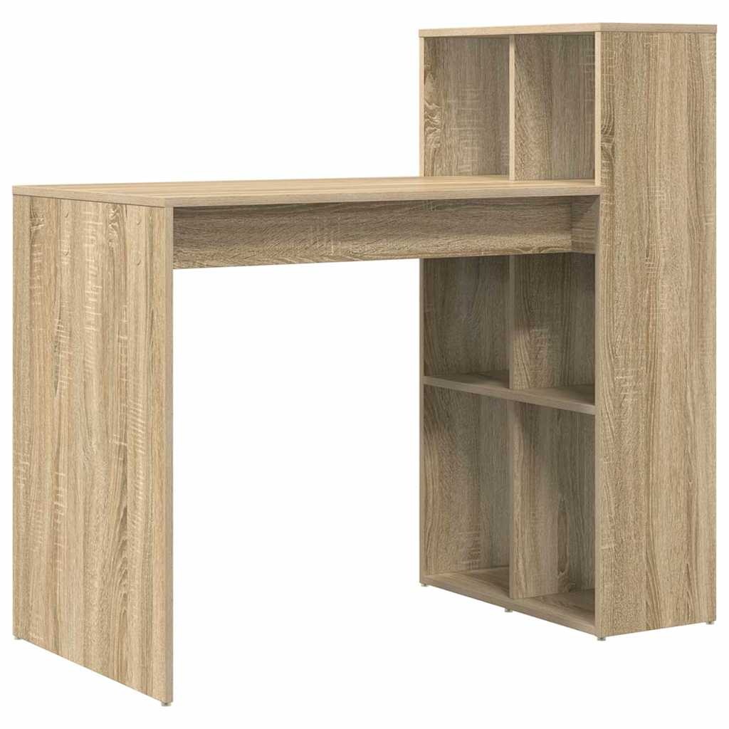 VidaXL Bureau met plank Sonoma eiken 108 x 55 x 103.5 cm Bewerkt hout