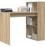 VidaXL Bureau met plank Sonoma eiken 108 x 55 x 103.5 cm Bewerkt hout