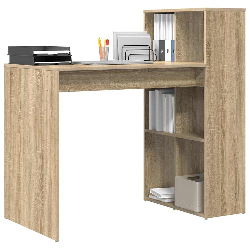 VidaXL Bureau met plank Sonoma eiken 108 x 55 x 103.5 cm Bewerkt hout