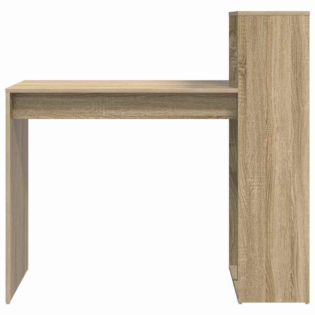 VidaXL Bureau met plank Sonoma eiken 108 x 55 x 103.5 cm Bewerkt hout