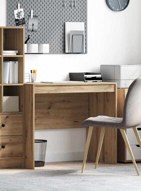 VidaXL Bureau artisanaal eikenkleurig 90 x 50 x 76 cm Bewerkt hout