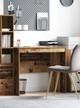 VidaXL Bureau Oud hout 90 x 50 x 76 cm Bewerkt hout