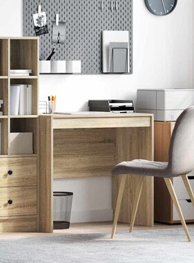 VidaXL Bureau Sonoma eiken 80 x 50 x 76 cm Bewerkt hout