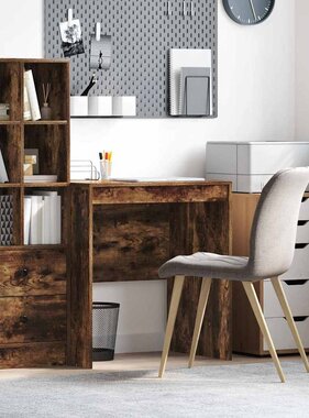 VidaXL Bureau Gerookt eiken 70 x 50 x 76 cm Bewerkt hout