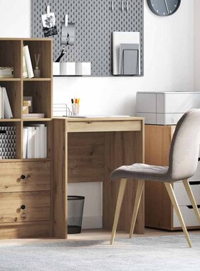 VidaXL Bureau artisanaal eikenkleurig 60 x 50 x 76 cm Bewerkt hout