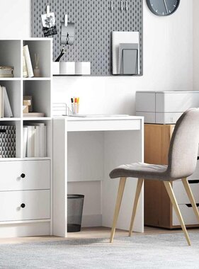 VidaXL Bureau Wit 60 x 50 x 76 cm Bewerkt hout