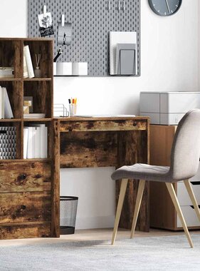 VidaXL Bureau Gerookt eiken 70 x 40 x 76 cm Bewerkt hout