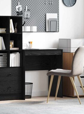 VidaXL Bureau Zwart eiken 70 x 40 x 76 cm Bewerkt hout