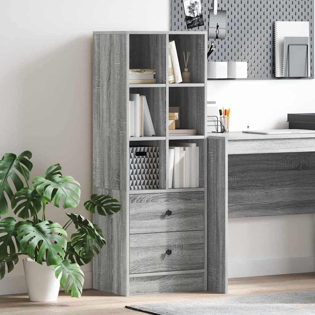 VidaXL Highboard met lade Grijs sonoma 45.5 x 34 x 127 cm Bewerkt hout