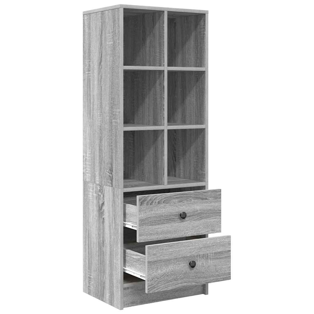 VidaXL Highboard met lade Grijs sonoma 45.5 x 34 x 127 cm Bewerkt hout