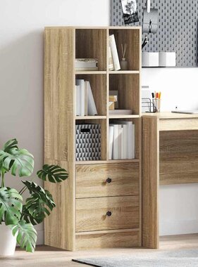 VidaXL Highboard met lade Sonoma eiken 45.5 x 34 x 127 cm Bewerkt hout
